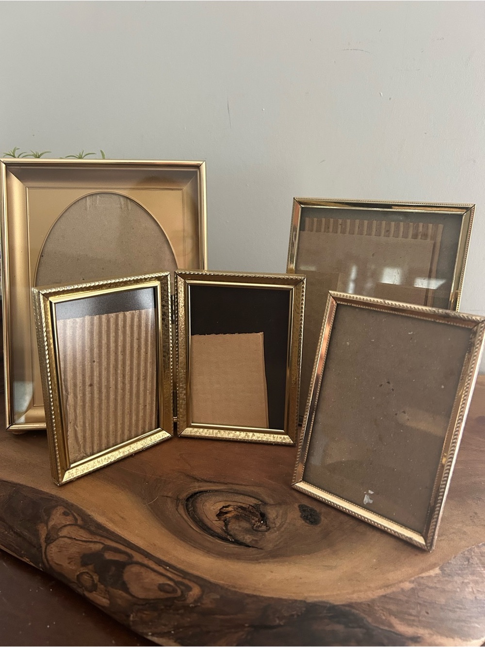 Vintage Brass metal Photo Picture  Frames  bifold 5x7 qty 4 wedding